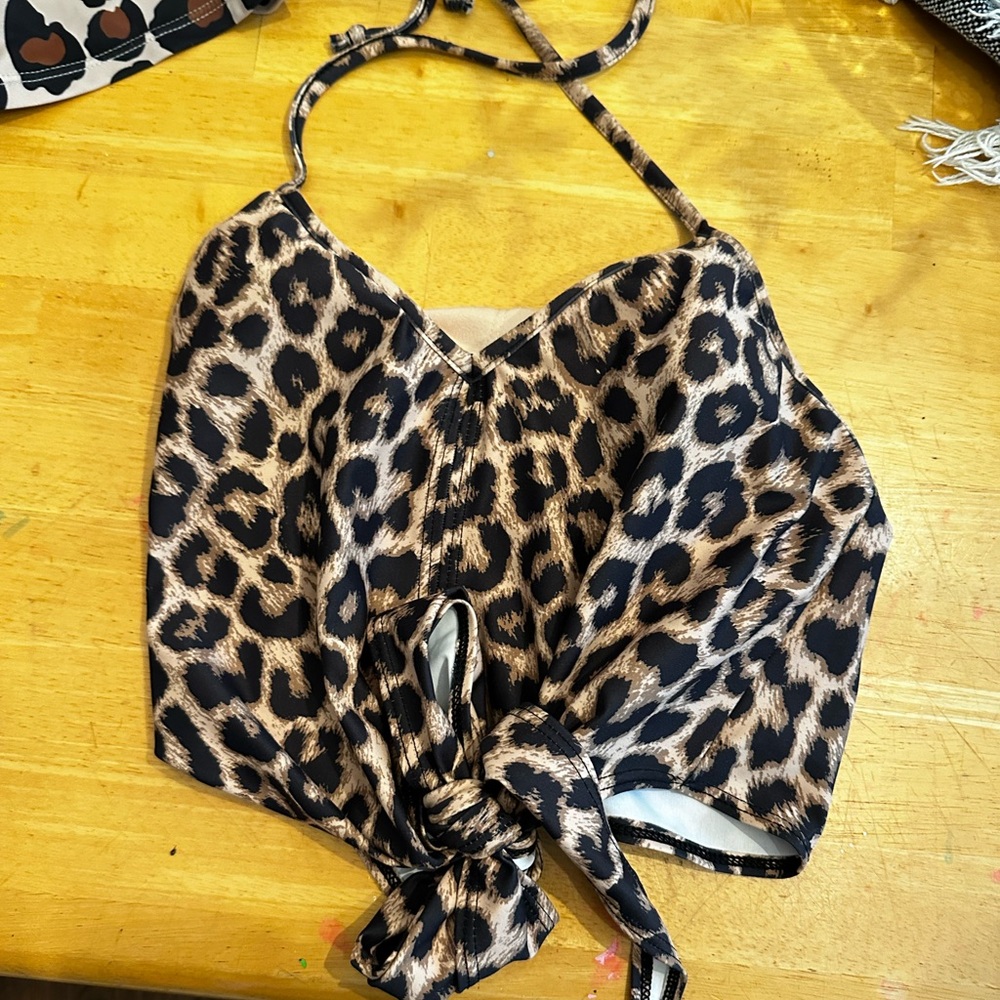Kortni Jeane Cheetah Tied Up Top